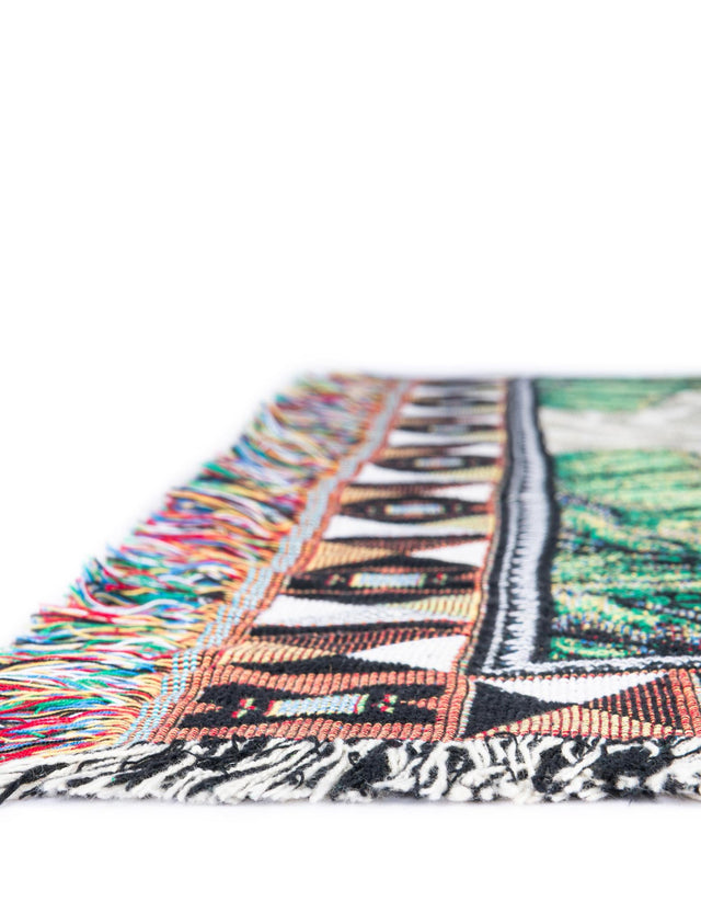 Multicolor 4' 6 x 6' Throw Blanket Rectangle Area Rug 100% Cotton Washable Cozy Soft Warm Room Decor Accent Made In USA