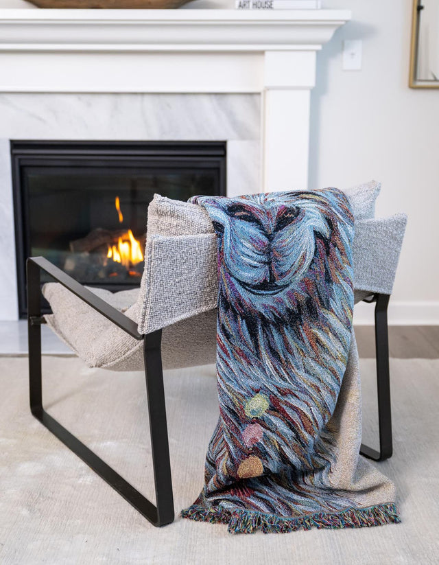 Multicolor 4' 6 x 6' Throw Blanket Rectangle Area Rug 100% Cotton Washable Cozy Soft Warm Room Decor Accent Made In USA