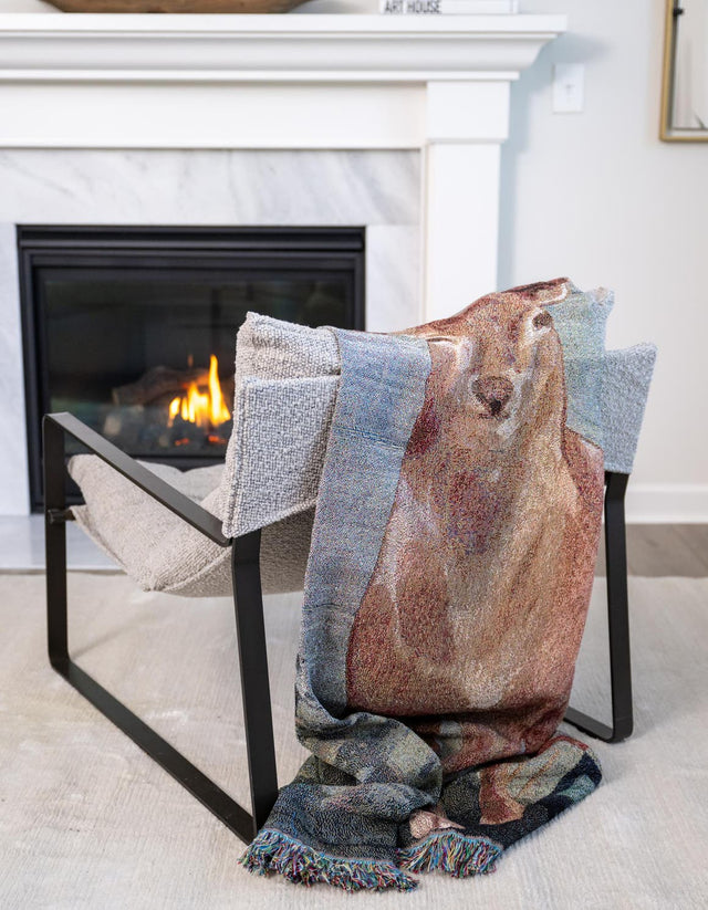 Multicolor 4' 6 x 6' Throw Blanket Rectangle Area Rug 100% Cotton Washable Cozy Soft Warm Room Decor Accent Made In USA