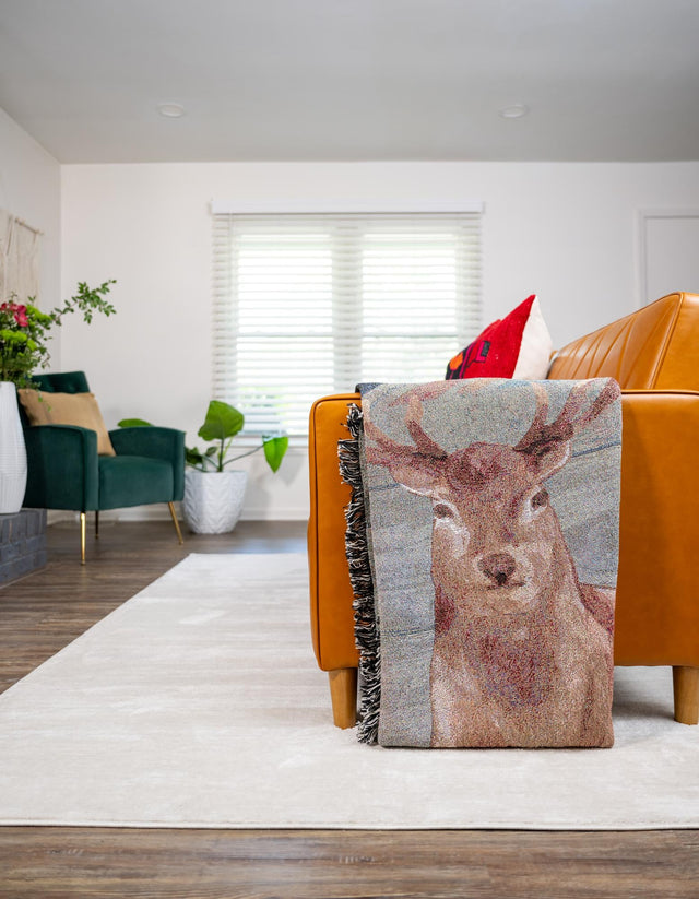 Multicolor 4' 6 x 6' Throw Blanket Rectangle Area Rug 100% Cotton Washable Cozy Soft Warm Room Decor Accent Made In USA