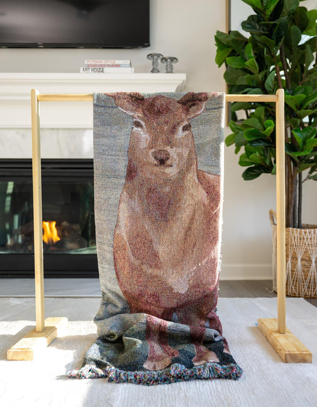 Multicolor 4' 6 x 6' Throw Blanket Rectangle Area Rug 100% Cotton Washable Cozy Soft Warm Room Decor Accent Made In USA