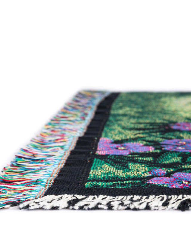 Green 4' 6 x 6' Throw Blanket Rectangle Area Rug 100% Cotton Washable Cozy Soft Warm Room Decor Accent Made In USA