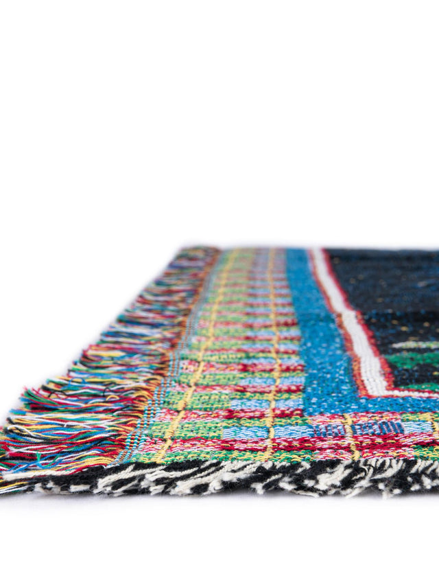 Seasonal Festive White 4' 6 x 6' Throw Blanket Rectangle Area Rug 100% Cotton Washable Cozy Soft Warm Room Decor Accent Made In USA