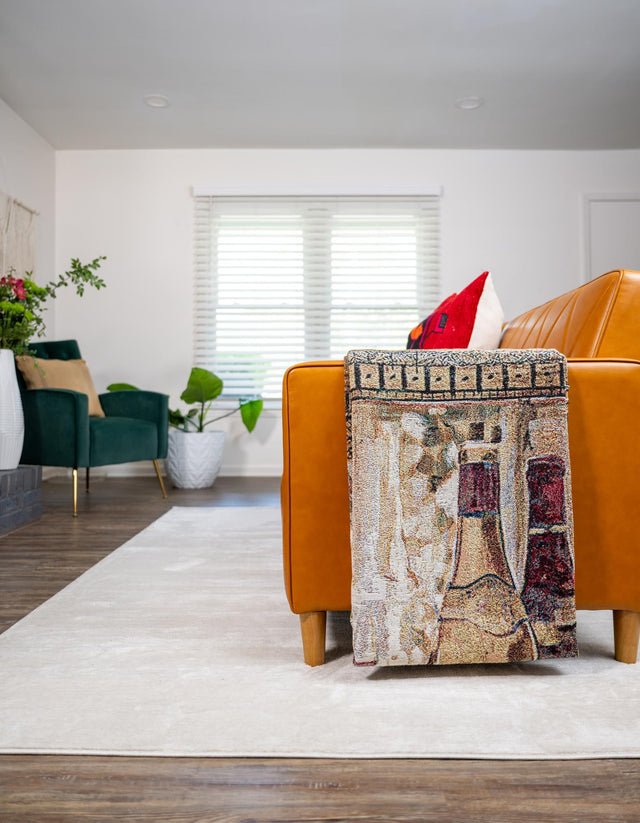 Multicolor 4' 6 x 6' Throw Blanket Rectangle Area Rug 100% Cotton Washable Cozy Soft Warm Room Decor Accent Made In USA