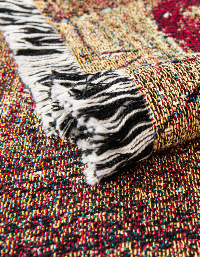 Multicolor 4' 6 x 6' Throw Blanket Rectangle Area Rug 100% Cotton Washable Cozy Soft Warm Room Decor Accent Made In USA