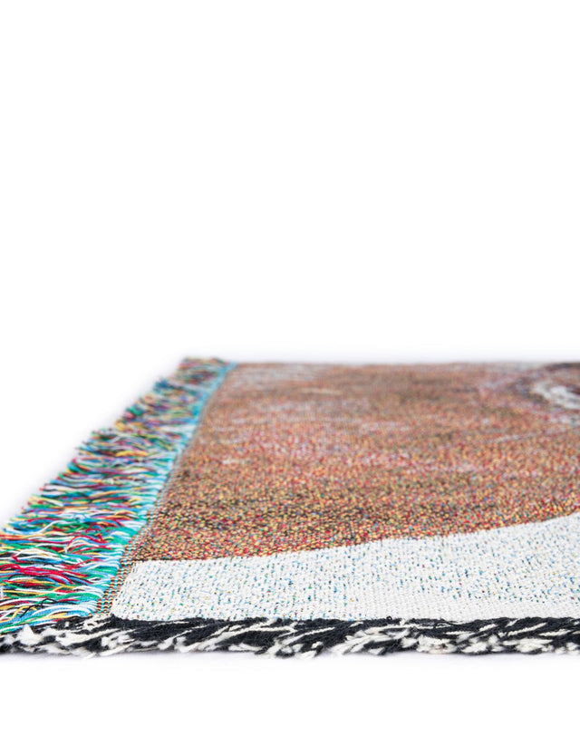 Brown 4' 6 x 6' Throw Blanket Rectangle Area Rug 100% Cotton Washable Cozy Soft Warm Room Decor Accent Made In USA