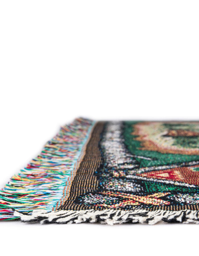 Multicolor 4' 6 x 6' Throw Blanket Rectangle Area Rug 100% Cotton Washable Cozy Soft Warm Room Decor Accent Made In USA