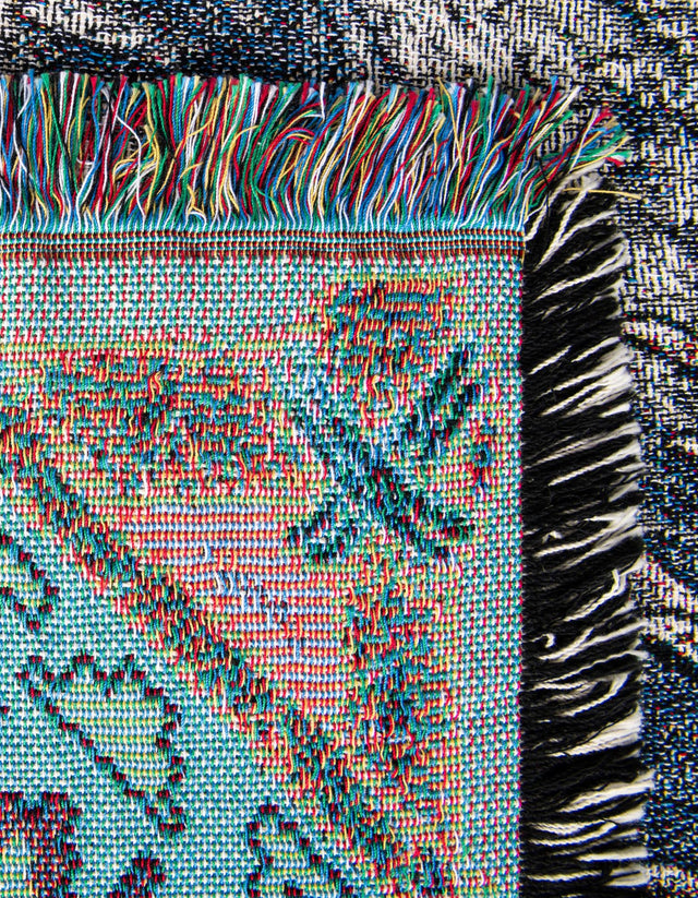 Multicolor 4' 6 x 6' Throw Blanket Rectangle Area Rug 100% Cotton Washable Cozy Soft Warm Room Decor Accent Made In USA