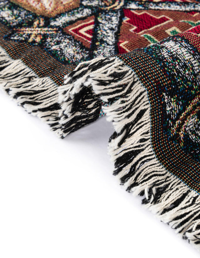 Multicolor 4' 6 x 6' Throw Blanket Rectangle Area Rug 100% Cotton Washable Cozy Soft Warm Room Decor Accent Made In USA