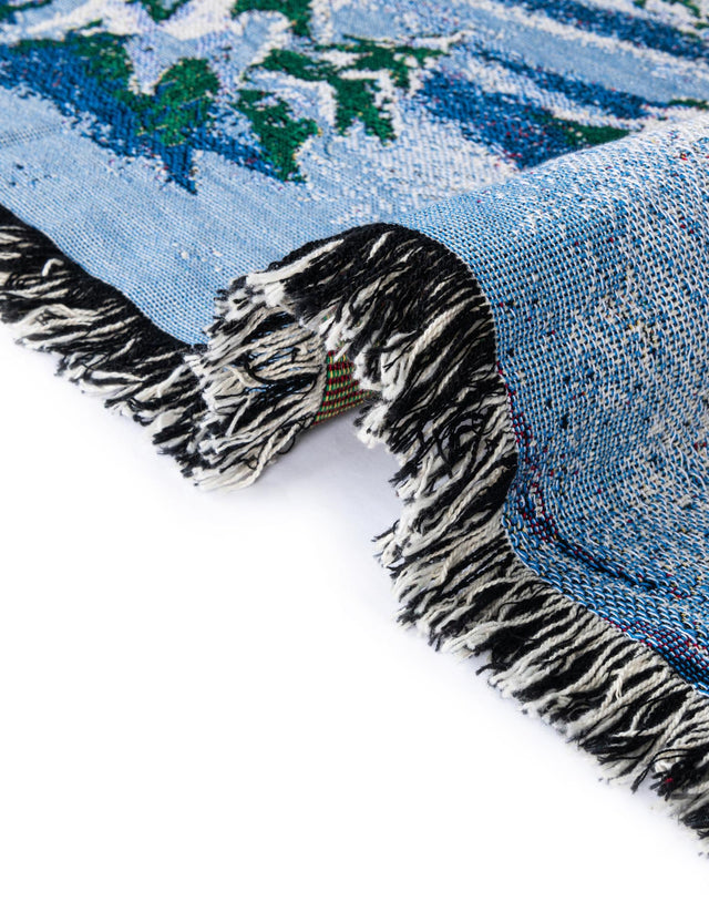 Seasonal Festive Multicolor 4' 6 x 6' Throw Blanket Rectangle Area Rug 100% Cotton Washable Cozy Soft Warm Room Decor Accent Made In USA