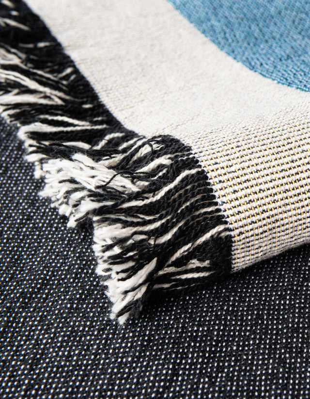 Multicolor 4' 6 x 6' Throw Blanket Rectangle Area Rug 100% Cotton Washable Cozy Soft Warm Room Decor Accent Made In USA