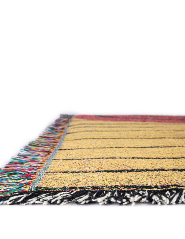 Multicolor 4' 6 x 6' Throw Blanket Rectangle Area Rug 100% Cotton Washable Cozy Soft Warm Room Decor Accent Made In USA