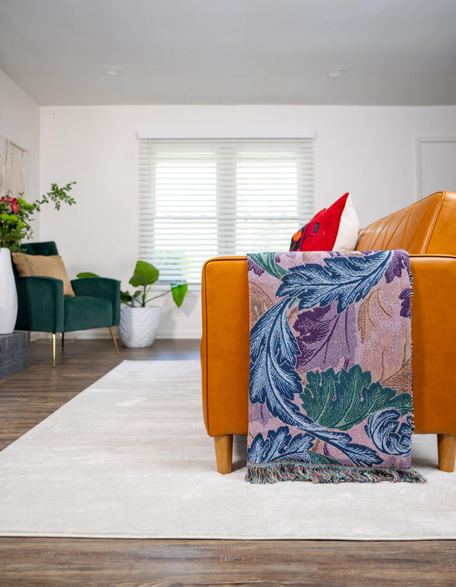 Multicolor 4' 6 x 6' Throw Blanket Rectangle Area Rug 100% Cotton Washable Cozy Soft Warm Room Decor Accent Made In USA