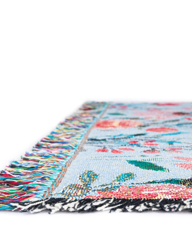 Multicolor 4' 6 x 6' Throw Blanket Rectangle Area Rug 100% Cotton Washable Cozy Soft Warm Room Decor Accent Made In USA