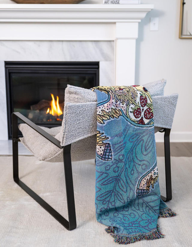 Multicolor 4' 6 x 6' Throw Blanket Rectangle Area Rug 100% Cotton Washable Cozy Soft Warm Room Decor Accent Made In USA