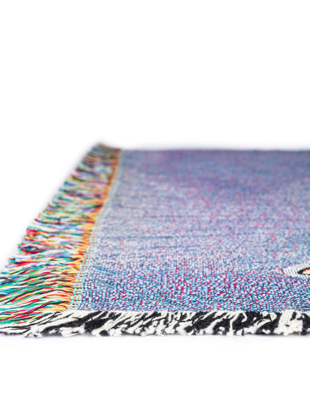 Multicolor 4' 6 x 6' Throw Blanket Rectangle Area Rug 100% Cotton Washable Cozy Soft Warm Room Decor Accent Made In USA