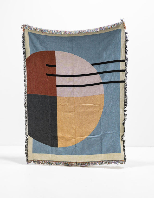 Multicolor 4' 6 x 6' Throw Blanket Rectangle Area Rug 100% Cotton Washable Cozy Soft Warm Room Decor Accent Made In USA