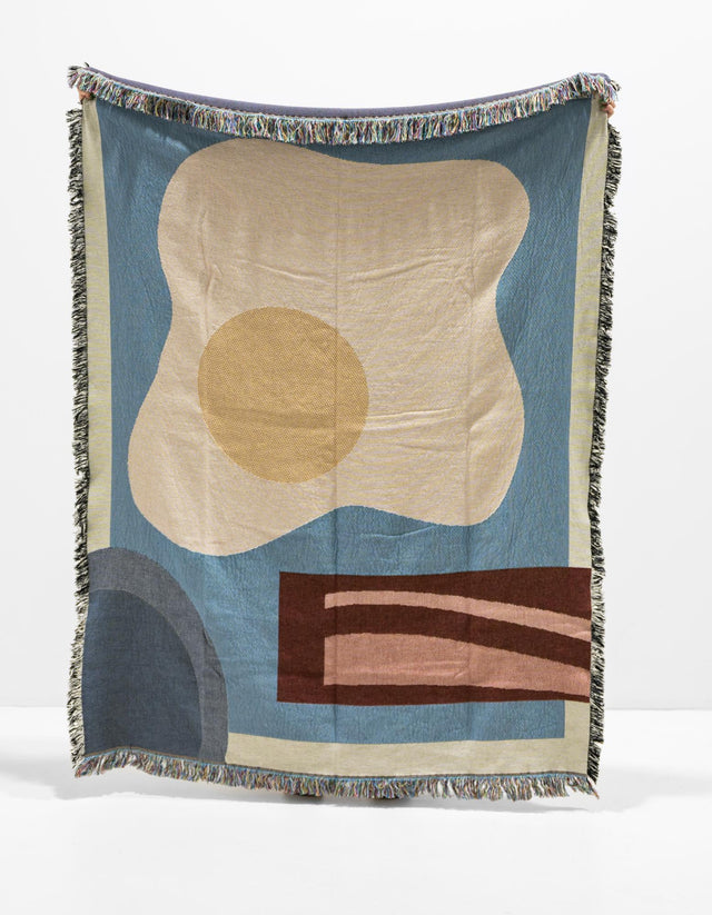 Multicolor 4' 6 x 6' Throw Blanket Rectangle Area Rug 100% Cotton Washable Cozy Soft Warm Room Decor Accent Made In USA