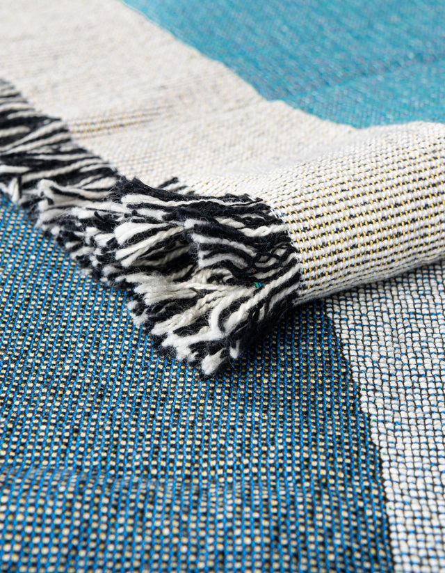 Multicolor 4' 6 x 6' Throw Blanket Rectangle Area Rug 100% Cotton Washable Cozy Soft Warm Room Decor Accent Made In USA