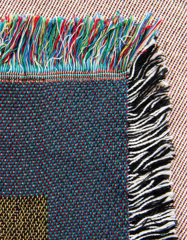 Multicolor 4' 6 x 6' Throw Blanket Rectangle Area Rug 100% Cotton Washable Cozy Soft Warm Room Decor Accent Made In USA