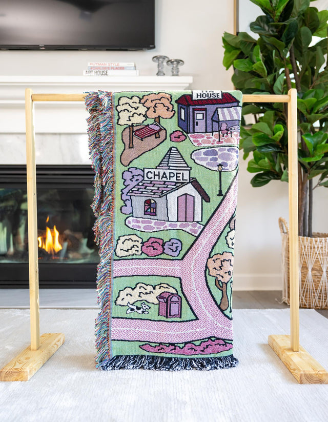 Multicolor 4' 6 x 6' Throw Blanket Rectangle Area Rug 100% Cotton Washable Cozy Soft Warm Room Decor Accent Made In USA