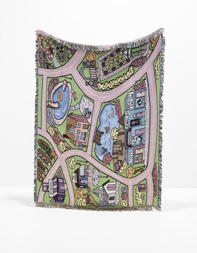 Multicolor 4' 6 x 6' Throw Blanket Rectangle Area Rug 100% Cotton Washable Cozy Soft Warm Room Decor Accent Made In USA