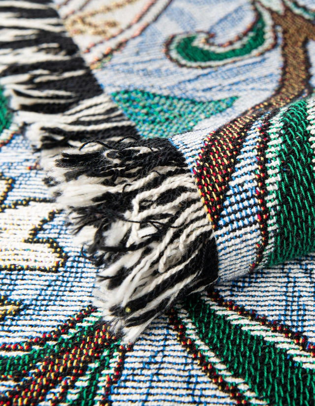 Multicolor 4' 6 x 6' Throw Blanket Rectangle Area Rug 100% Cotton Washable Cozy Soft Warm Room Decor Accent Made In USA