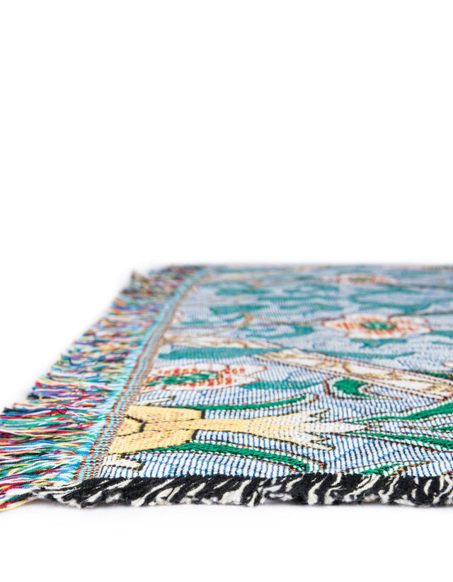 Multicolor 4' 6 x 6' Throw Blanket Rectangle Area Rug 100% Cotton Washable Cozy Soft Warm Room Decor Accent Made In USA