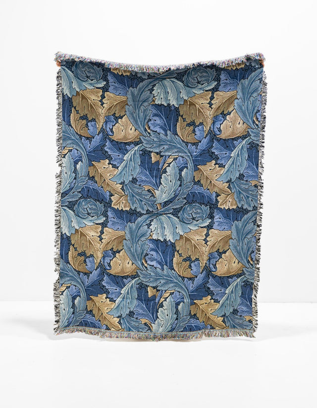 Blue 4' 6 x 6' Throw Blanket Rectangle Area Rug 100% Cotton Washable Cozy Soft Warm Room Decor Accent Made In USA