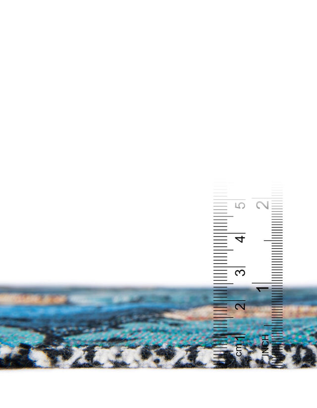 Blue 4' 6 x 6' Throw Blanket Rectangle Area Rug 100% Cotton Washable Cozy Soft Warm Room Decor Accent Made In USA