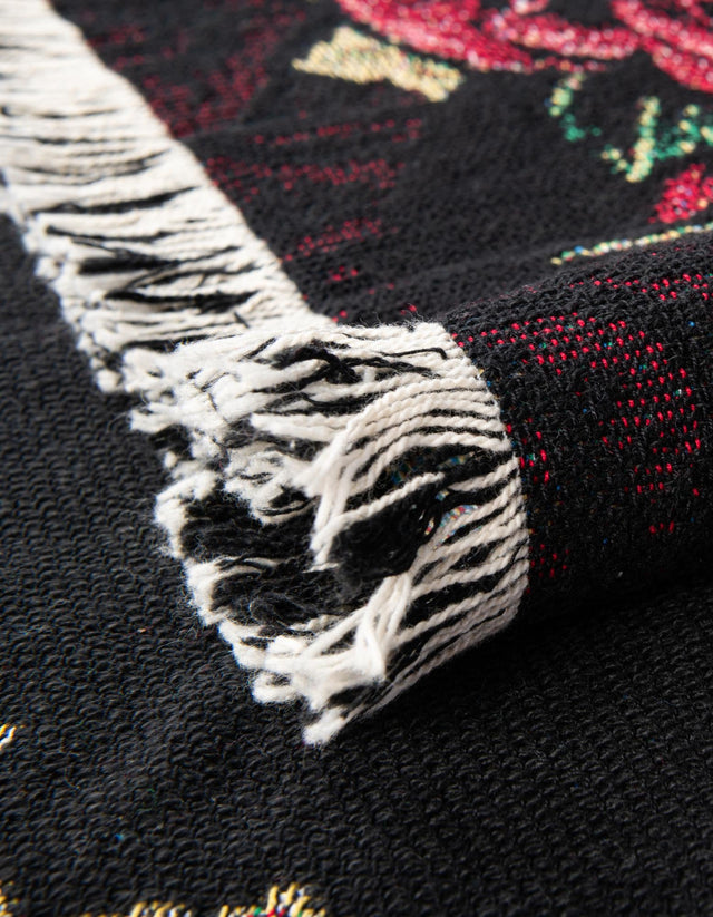 Multicolor 4' 6 x 6' Throw Blanket Rectangle Area Rug 100% Cotton Washable Cozy Soft Warm Room Decor Accent Made In USA