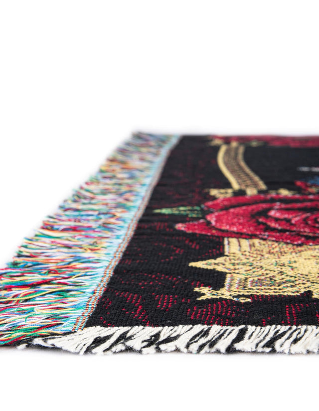 Multicolor 4' 6 x 6' Throw Blanket Rectangle Area Rug 100% Cotton Washable Cozy Soft Warm Room Decor Accent Made In USA