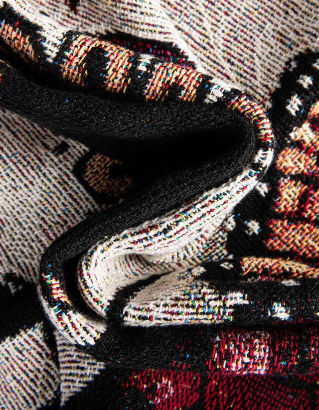 Multicolor 4' 6 x 6' Throw Blanket Rectangle Area Rug 100% Cotton Washable Cozy Soft Warm Room Decor Accent Made In USA