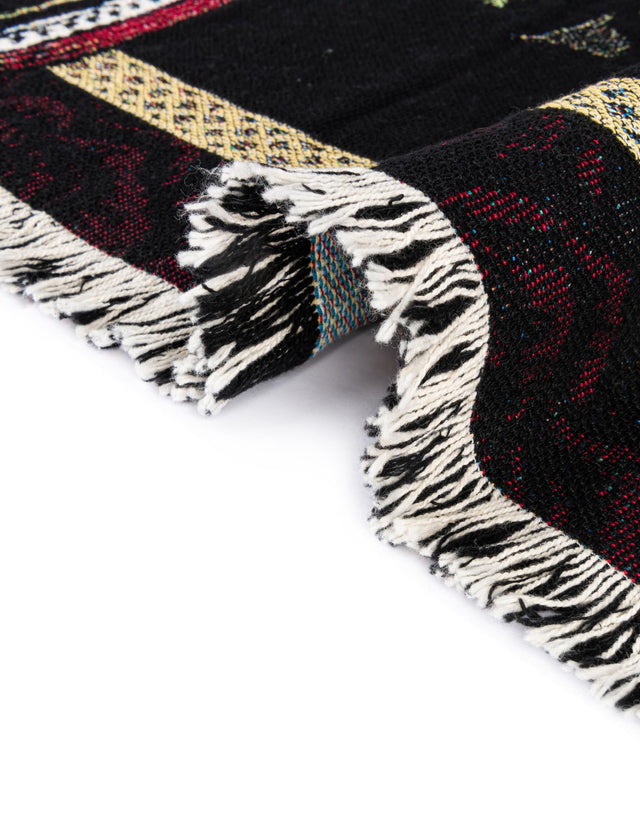 Multicolor 4' 6 x 6' Throw Blanket Rectangle Area Rug 100% Cotton Washable Cozy Soft Warm Room Decor Accent Made In USA