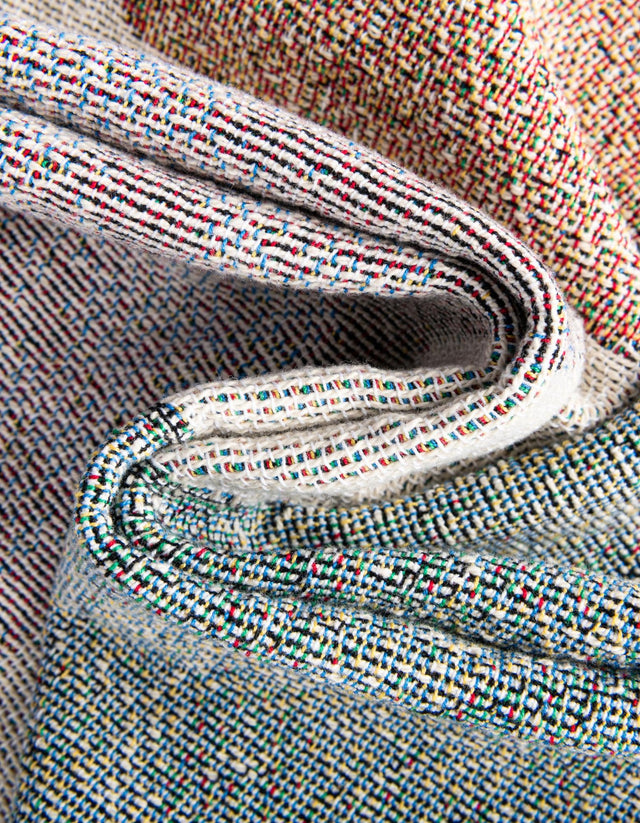 Multicolor 4' 6 x 6' Throw Blanket Rectangle Area Rug 100% Cotton Washable Cozy Soft Warm Room Decor Accent Made In USA