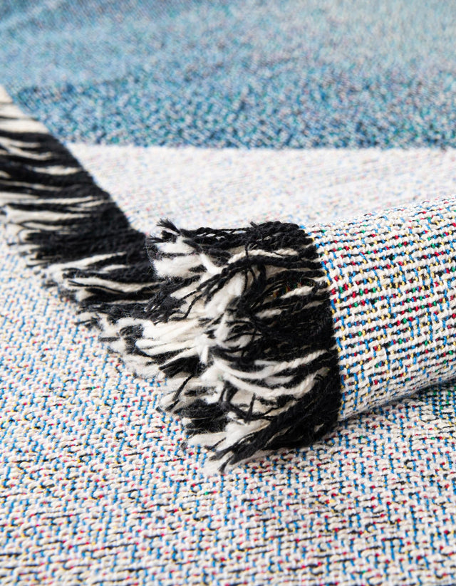 Multicolor 4' 6 x 6' Throw Blanket Rectangle Area Rug 100% Cotton Washable Cozy Soft Warm Room Decor Accent Made In USA