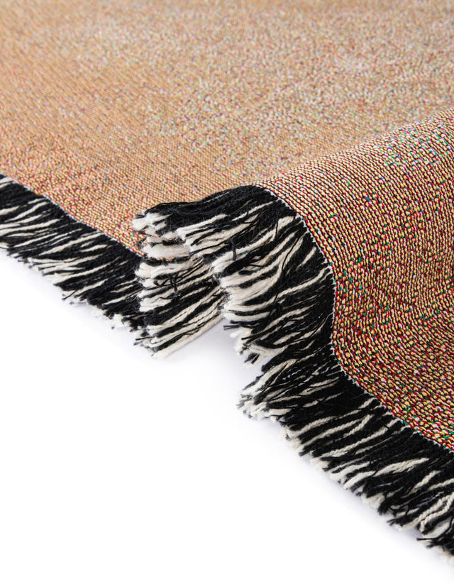 Multicolor 4' 6 x 6' Throw Blanket Rectangle Area Rug 100% Cotton Washable Cozy Soft Warm Room Decor Accent Made In USA