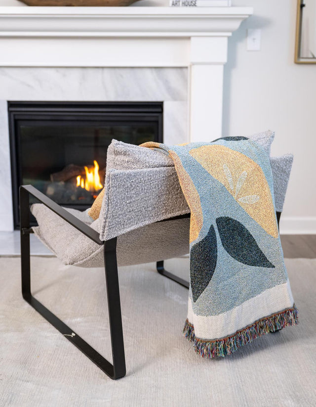 Multicolor 4' 6 x 6' Throw Blanket Rectangle Area Rug 100% Cotton Washable Cozy Soft Warm Room Decor Accent Made In USA