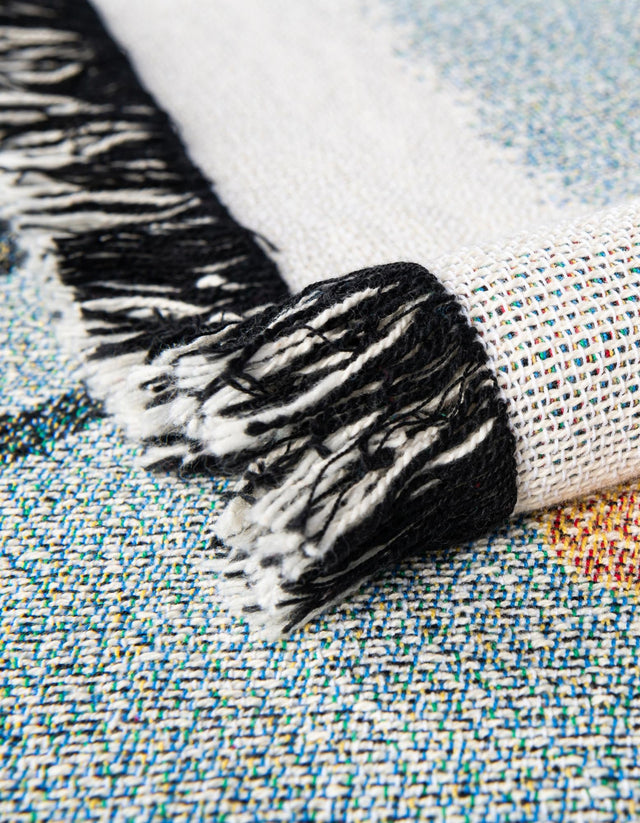 Multicolor 4' 6 x 6' Throw Blanket Rectangle Area Rug 100% Cotton Washable Cozy Soft Warm Room Decor Accent Made In USA