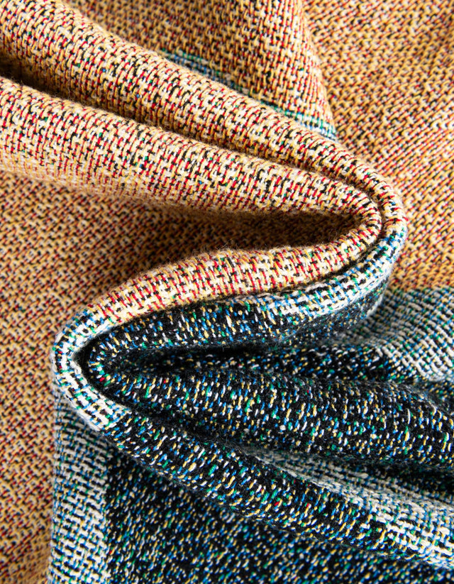 Multicolor 4' 6 x 6' Throw Blanket Rectangle Area Rug 100% Cotton Washable Cozy Soft Warm Room Decor Accent Made In USA