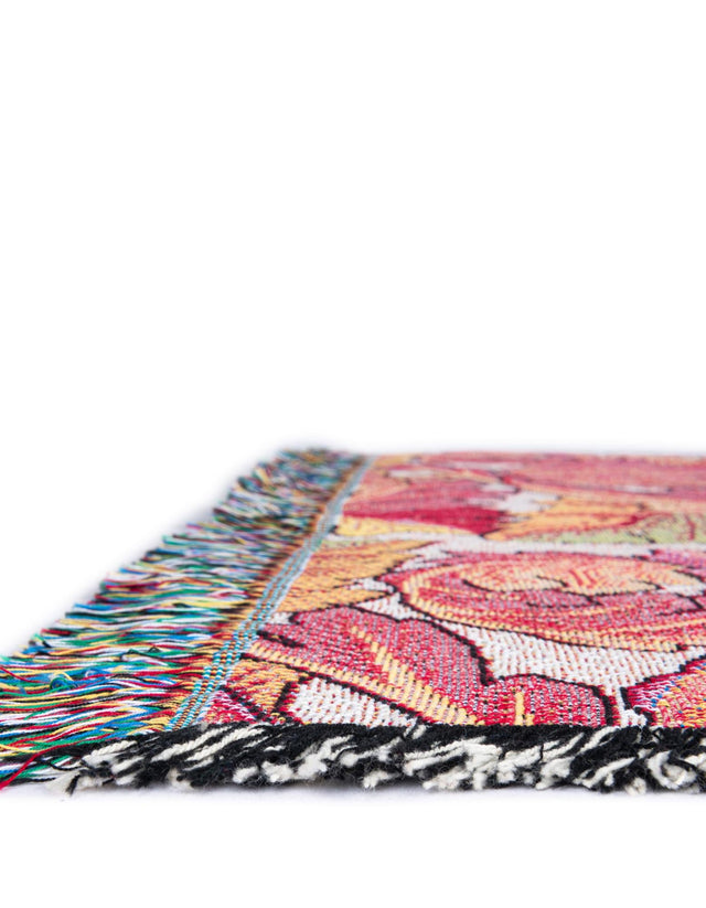 Pink 4' 6 x 6' Throw Blanket Rectangle Area Rug 100% Cotton Washable Cozy Soft Warm Room Decor Accent Made In USA