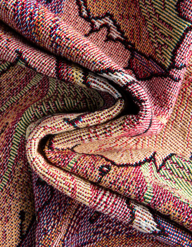 Pink 4' 6 x 6' Throw Blanket Rectangle Area Rug 100% Cotton Washable Cozy Soft Warm Room Decor Accent Made In USA