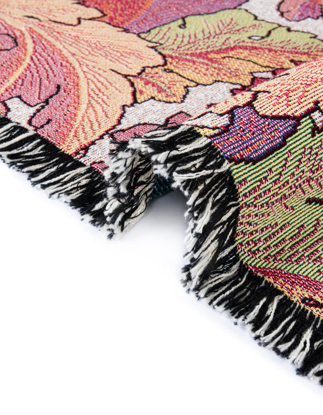 Pink 4' 6 x 6' Throw Blanket Rectangle Area Rug 100% Cotton Washable Cozy Soft Warm Room Decor Accent Made In USA