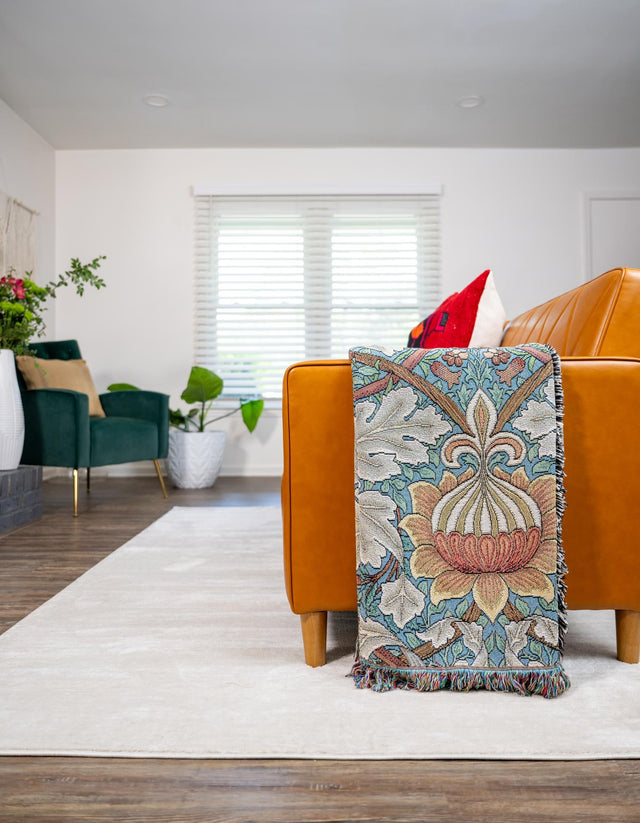 Multicolor 4' 6 x 6' Throw Blanket Rectangle Area Rug 100% Cotton Washable Cozy Soft Warm Room Decor Accent Made In USA