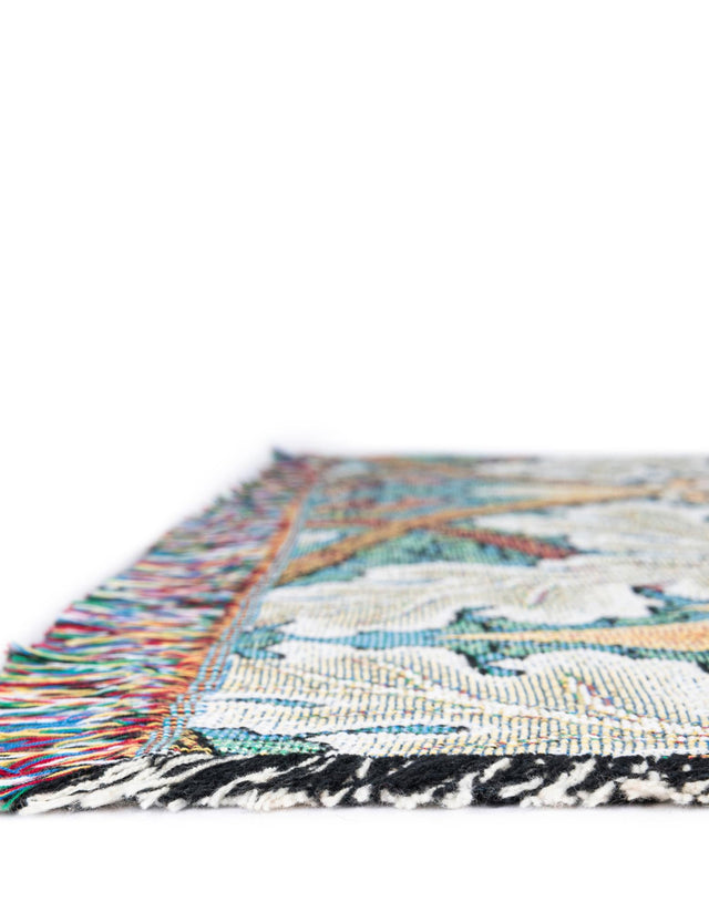 Multicolor 4' 6 x 6' Throw Blanket Rectangle Area Rug 100% Cotton Washable Cozy Soft Warm Room Decor Accent Made In USA