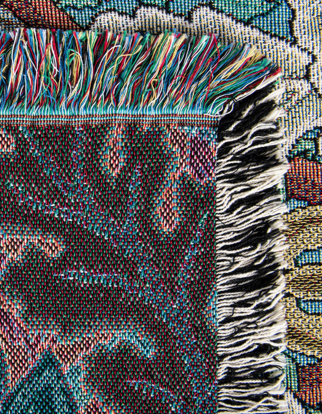 Multicolor 4' 6 x 6' Throw Blanket Rectangle Area Rug 100% Cotton Washable Cozy Soft Warm Room Decor Accent Made In USA