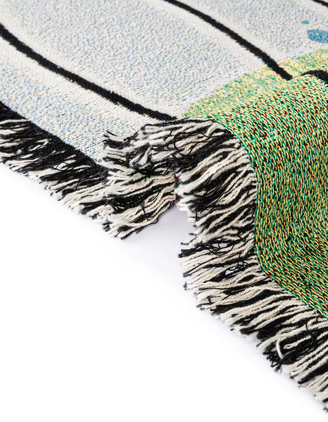 Green 4' 6 x 6' Throw Blanket Rectangle Area Rug 100% Cotton Washable Cozy Soft Warm Room Decor Accent Made In USA