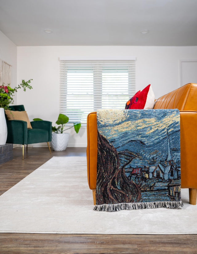 Multicolor 4' 6 x 6' Throw Blanket Rectangle Area Rug 100% Cotton Washable Cozy Soft Warm Room Decor Accent Made In USA