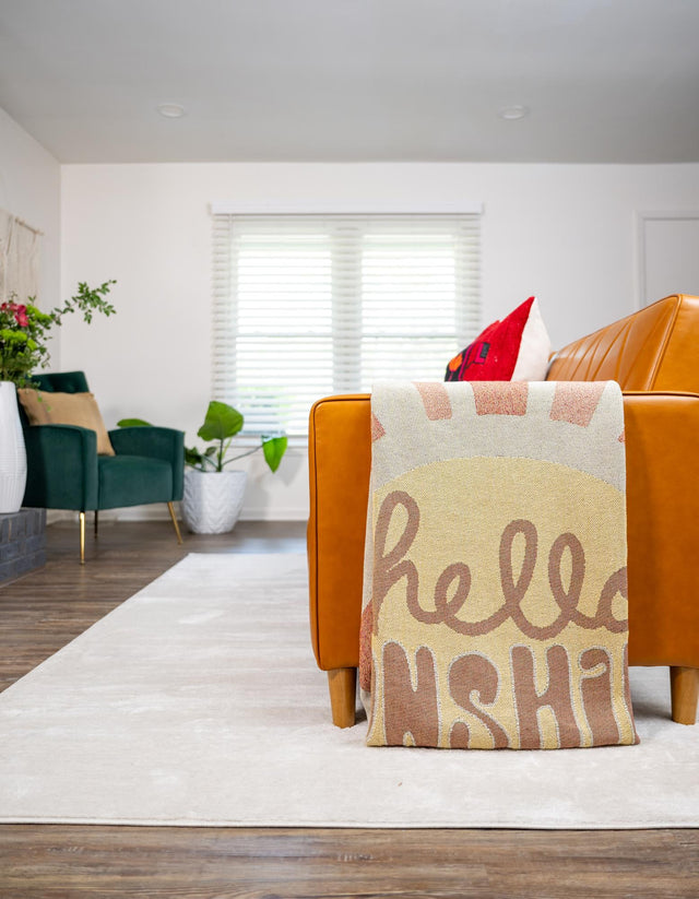 Multicolor 4' 6 x 6' Throw Blanket Rectangle Area Rug 100% Cotton Washable Cozy Soft Warm Room Decor Accent Made In USA