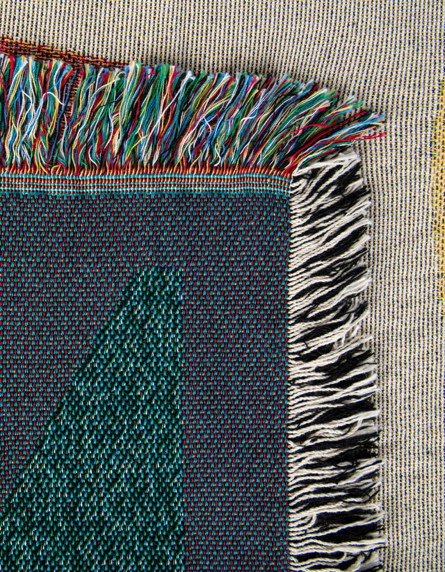 Multicolor 4' 6 x 6' Throw Blanket Rectangle Area Rug 100% Cotton Washable Cozy Soft Warm Room Decor Accent Made In USA